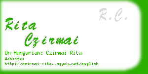 rita czirmai business card